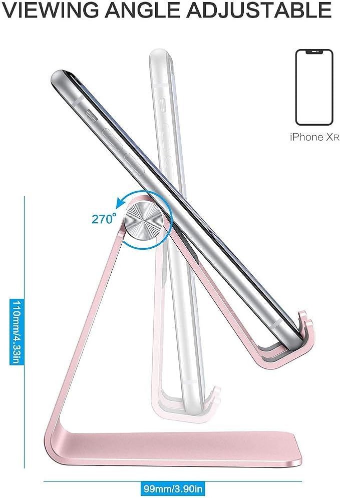 OMOTON Adjustable Cell Phone Stand, C2 Aluminum Desktop Phone Holder Dock - Image 3