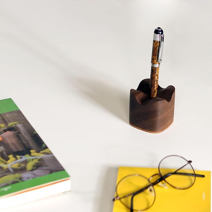 Generic Wood Pen Tray, Wooden Pen Holder, Minimalist Pen Rest, Wooden Desk Organizer Tray (M01-WALNUT) (WALNUT)-DeskLoop Office