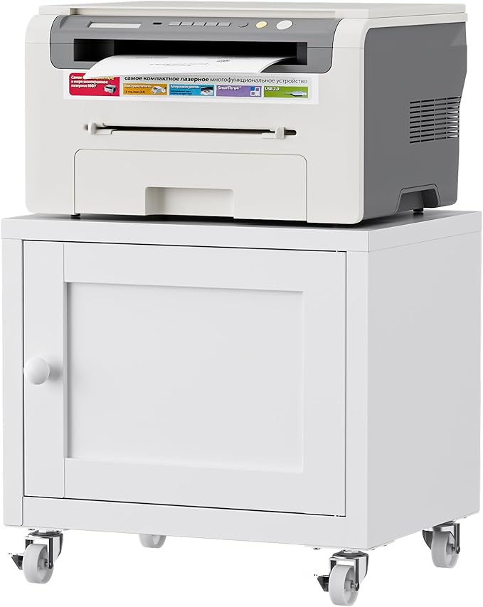 Small Printer Stand with Storage, Home Office Printer Table by LVSTEEL