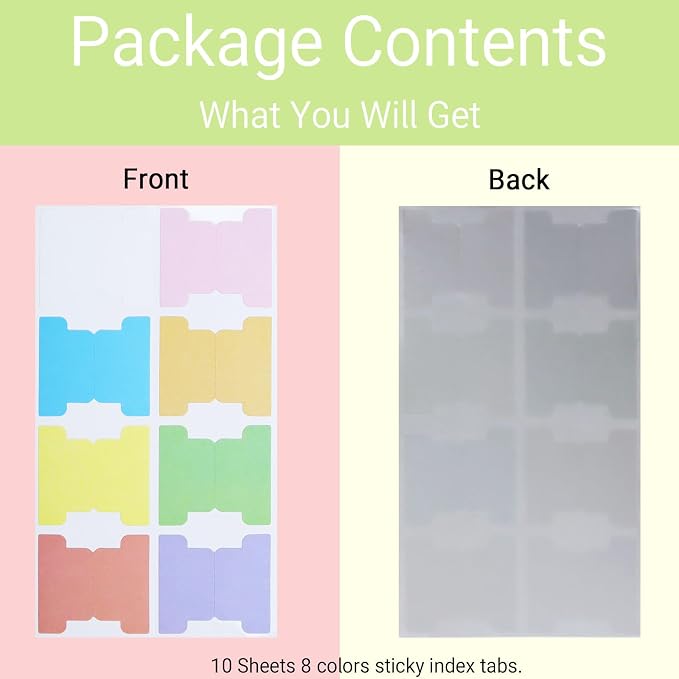 80 Pieces Sticky Blank Monthly Index Tabs Double-Sided Page Markers, - Image 3