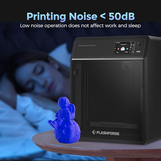 FLASHFORGE Adventurer 5M Pro 3D Printer, 600mm/s High-Speed, FDM 3D Printer Auto Leveling with 280°C Quick Detachable Nozzle, Core XY Structure, Dual Filtration System, Print Size 220x220x220mm-DeskLoop Office