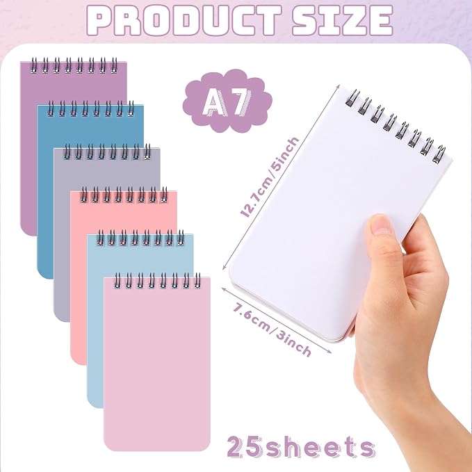 Kisston 120 Pcs Top Bound Memo Books Bulk Memo Notebooks 25 Sheets/pad Mini - Image 2