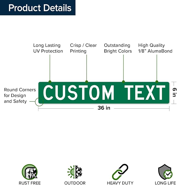 My Sign Center Custom Street Sign, 6x36 Inch, Classic Style, Reflective - Image 6