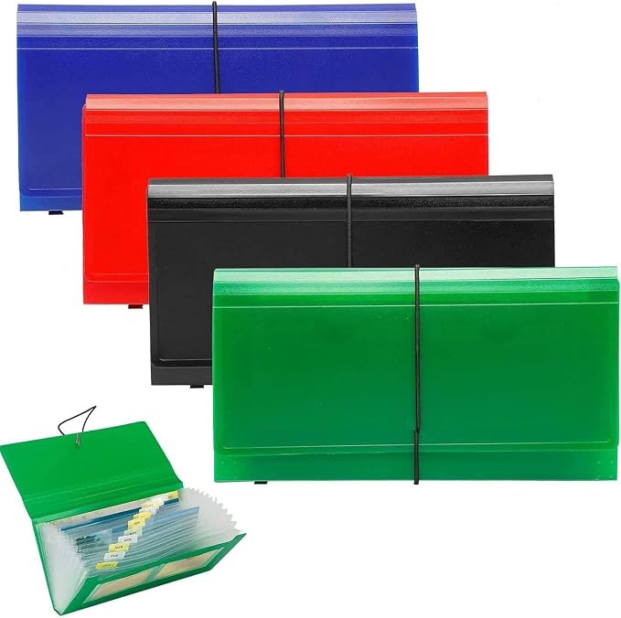 SEEKIND Expanding File Folder 4 Pack, 10.4' 5.5' Receipt Organizer Folder by SEEKIND%2C+Professional+Office+Products+Supplier.