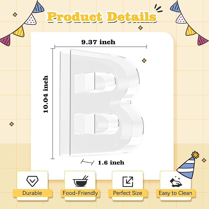 Ledido 10’’ Acrylic Letter Charcuterie Board Box, Reusable Fillable Serving Tray - Image 3