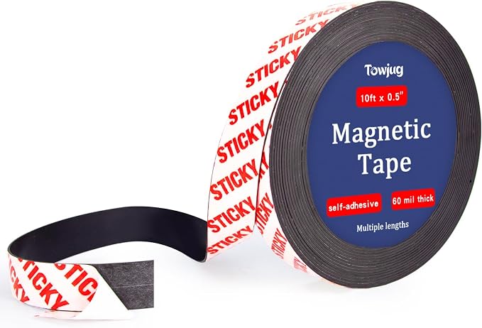 Towjug 10 Feet x1/2 in Magnetic Tape Strips Roll by Towjug