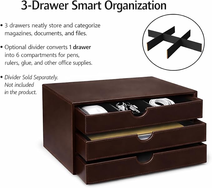 UnionBasic Document Organizer, 3-Drawer File Cabinet Document Storage Box - Image 5