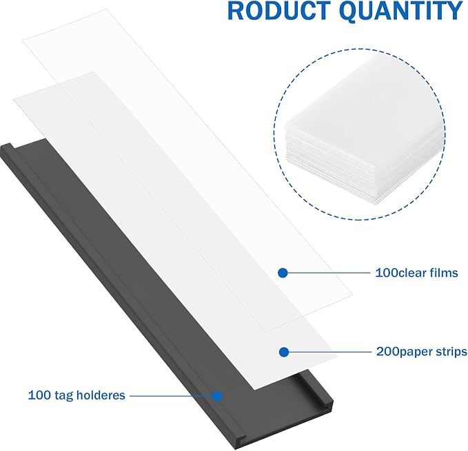 Outus 100 Pack Magnetic 'c' Channel Label Holders 3" x 0.8" Magnetic Labels - Image 4