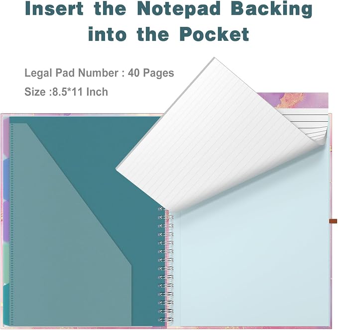Hongri Clipboard Folio with Refillable Lined Notepad, 8.5 x 11 Folders with - Image 5