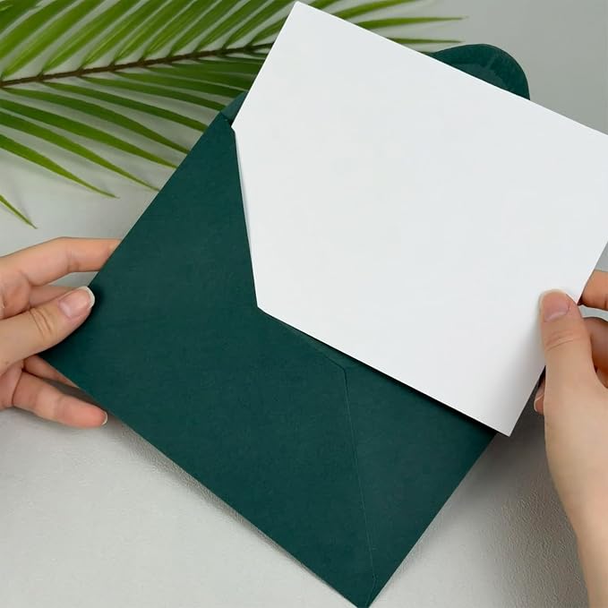 50 PCS Dark Green Colorful A7 Envelopes - Image 5