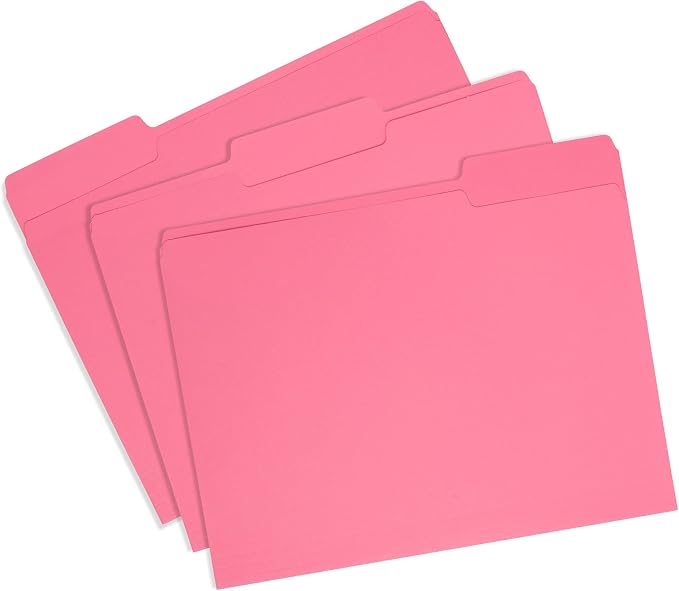 100 Blue Summit Supplies Pink File Folders, Letter Size - Image 6