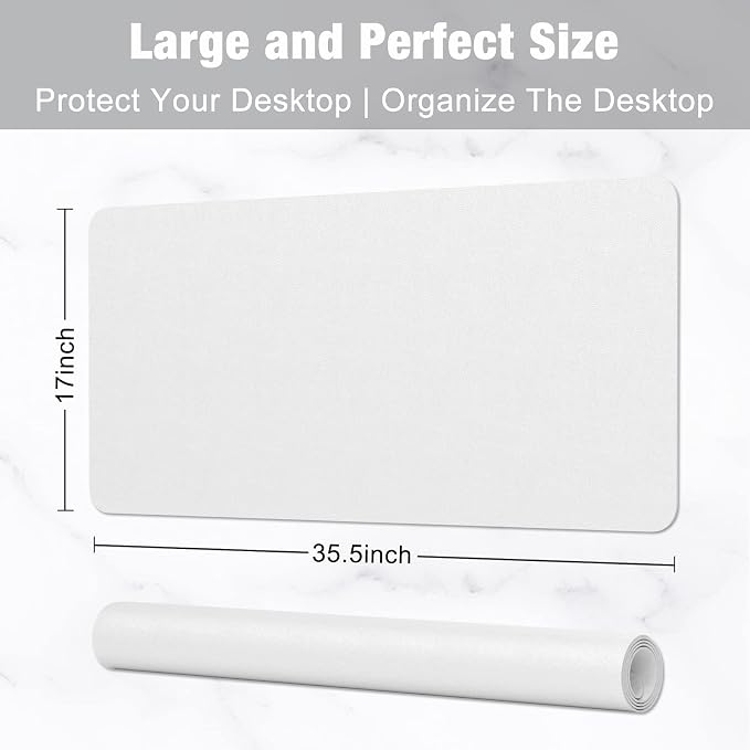 Hsurbtra Desk Pad, 35.5" x 17" PU Leather Desk Mat, XXL Extended Mouse Pad - Image 3