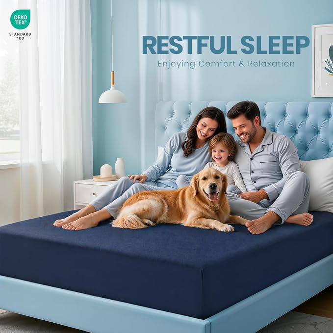 King Size Mattress Protector Waterproof, Premium 200 GSM Terry Mattress Cover - Image 5