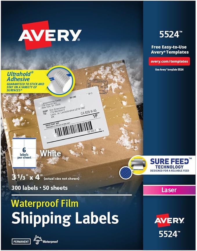 Avery Durable Waterproof Shipping Labels by Avery