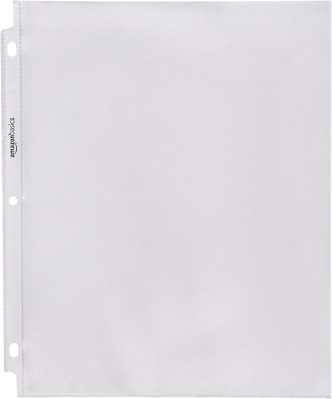 Amazon Basics Sheet Protectors for 3 Ring Binder, Top Loading, Letter Size 8.5 - Image 2