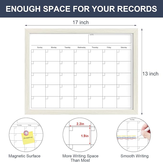 Calendar Whiteboard for Wall, 17x13 Inches Dry Erase Calendar for Wall - Image 4