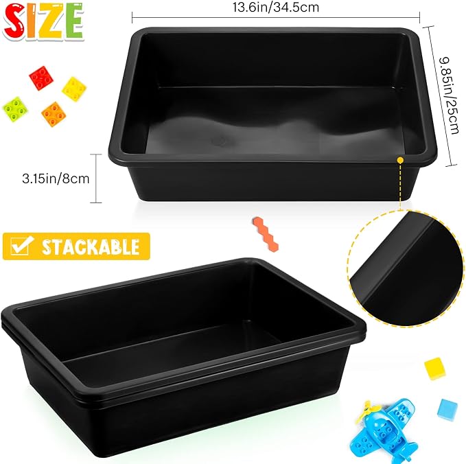 Qunclay 6 Pcs Flat Storage Tray Organizer Bin Letter Size Paper Trays - Image 3