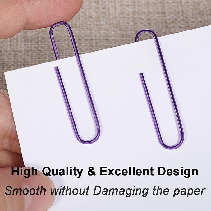 Vinaco Purple Jumbo Paper Clips, 100 Pack, 2 Inch, Durable & Rust Resistant - Image 4