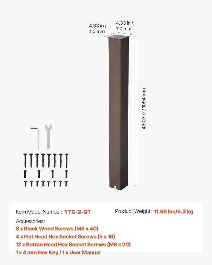 VEVOR Mailbox Post, Steel In-Ground Mounting Mail Box Stand - Image 7