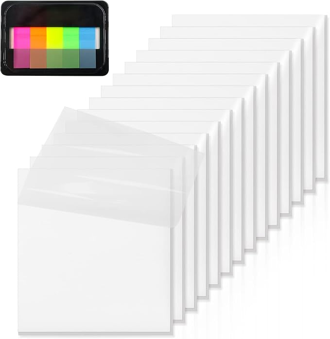 ‎SYMDROMIA Transparent Sticky Notes, 800 Sheets White by SYMDROMIA
