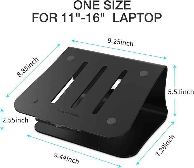 Laptop Stand, Aluminum Notebook Holder Riser Heat-Vent - Image 2