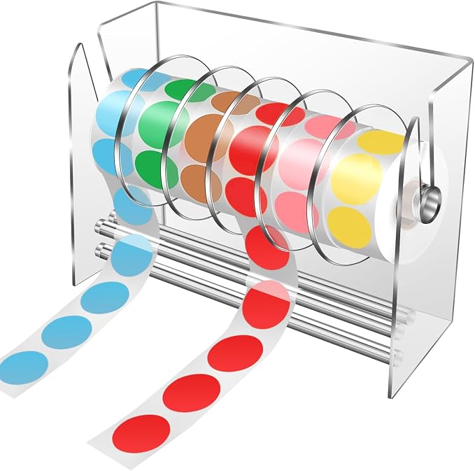 Label Dispenser, Sticker Roll Holder, Adjustable Sticker Dispenser, 6 Disks by Kiytar