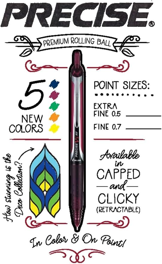 Precise V7 RT Retractable Rolling Ball Pens, Fine Point (.7mm), Assorted Colors, Black/Blue/Red Ink, 6-pk; Premium Comfort Grip, Bundle with Plastic Reusable Pouch