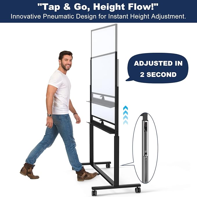 Large Dry-Erase Rolling Magnetic Whiteboard - Image 2