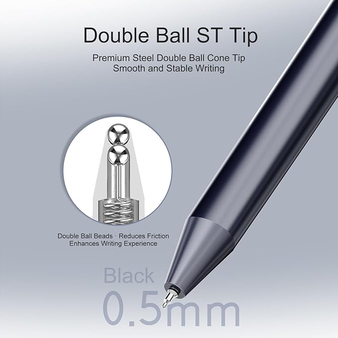 Comix Gel pens,10 Pack,Dual Ball Nib,Fine Point 0.5 mm,Black Quick Dry Ink, Low Center of Gravity Counterweight Signing Pen,Ideal for Smooth Writing-DeskLoop Office