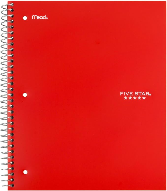 Five Star Spiral Notebook + Study App, 5 Subject, Wide Ruled Paper, Fights Ink - Image 8