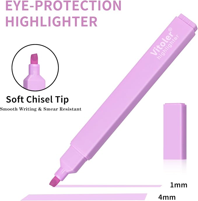 Piochoo Highlighters and Black Pens Set, 6 Pack 0.5mm Cute Gel Pens - Image 4
