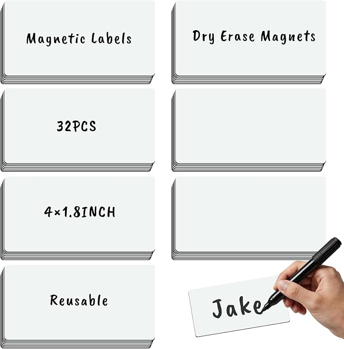 32Pcs Dry Erase Magnetic Labels Whiteboard Magnets Reusable Dry Erase Magnets by Unknown