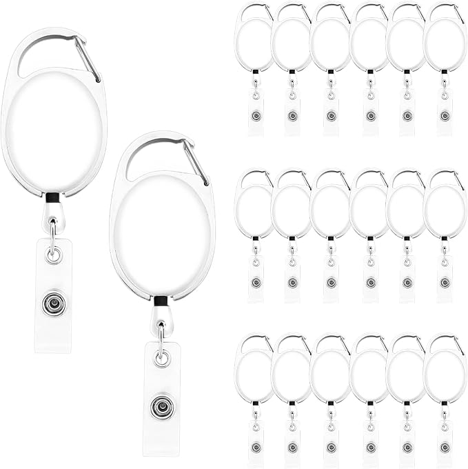Fushing 20Pcs Retractable ID Badge Holders ID Badge Reels by Fushing