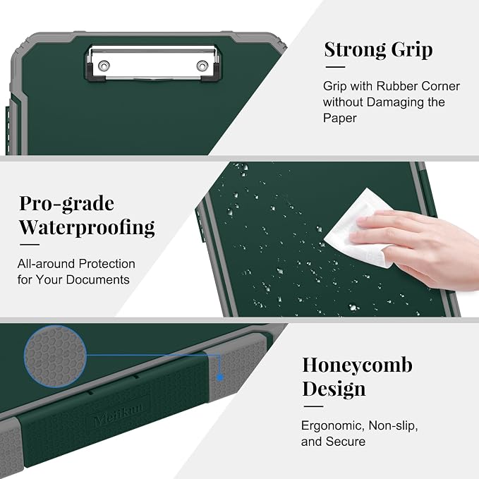 Meiikun Clipboard with Storage, Rugged Shockproof Protective, Internal Pen - Image 6