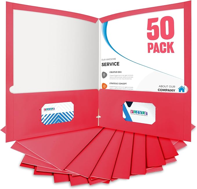 BIBRADAA® 50 Packs Red Folders by BIBRADAA