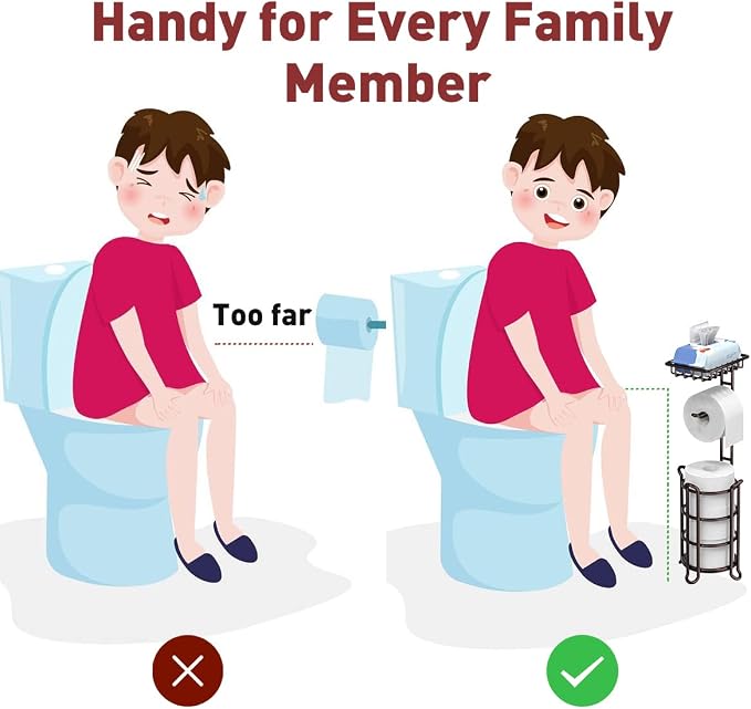 Toilet Paper Holder Stand Tissue Paper Roll Dispenser - Image 3