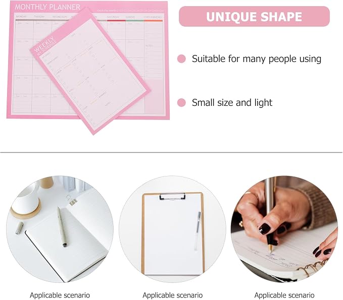 Didiseaon 2pcs Weekly and Monthly Schedule Notepad Undated Planner - Image 2