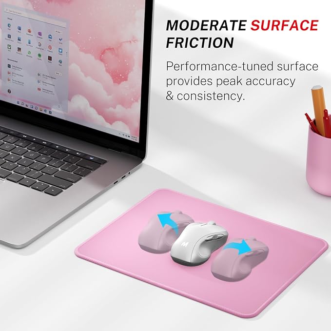 MROCO Essential Office & Gaming Mouse Pad, 8.5 x 11 Inch, Pale Pink | Anti-Fray - Image 2