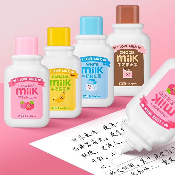 4PCS Cute Milk Bottle Style Correction Tape Office School Supplies - Image 6