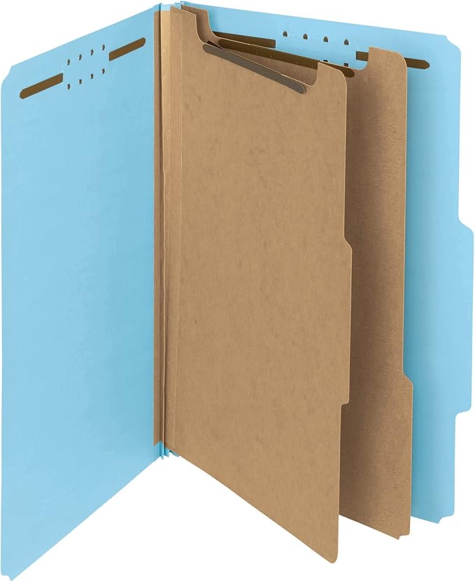Smead 100% Recycled Pressboard Classification File Folder, 2 Dividers, Legal - Image 2