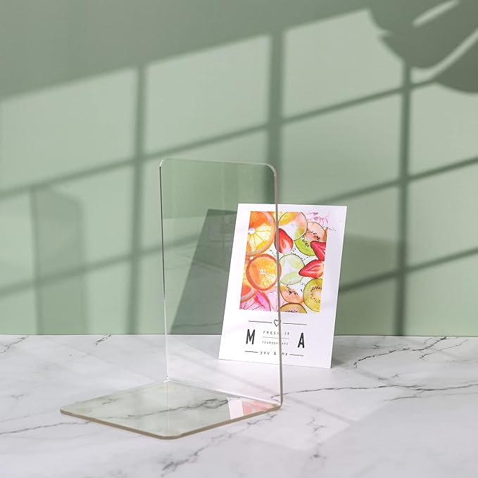 Adwikoso Clear Acrylic Book Ends, Non-Slip Book Holder Stand, Decorative Book - Image 7