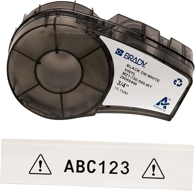 Brady M210 Portable Label Printer Bundle with B595 All-Weather Vinyl Label Roll | Create Labels for Indoor & Outdoor Use
