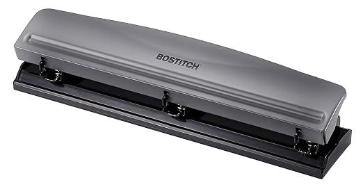 Bostitch Office Premium 3 Hole Punch, 12 Sheet Capacity, Rubber Base, by BostitchOfficeProducts