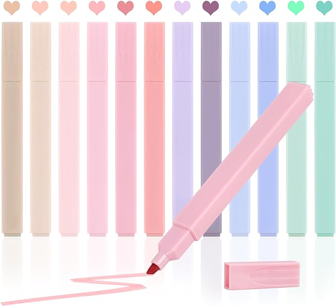 Utron 12pcs Bible Highlighters, Pastel Highlighter Set, No Bleed Bible by Utron