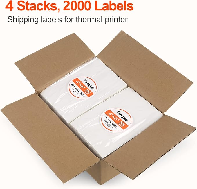 Fanfold 4”x 6” Direct Thermal Shipping Labels Self Adhesive, 500 Postage - Image 3