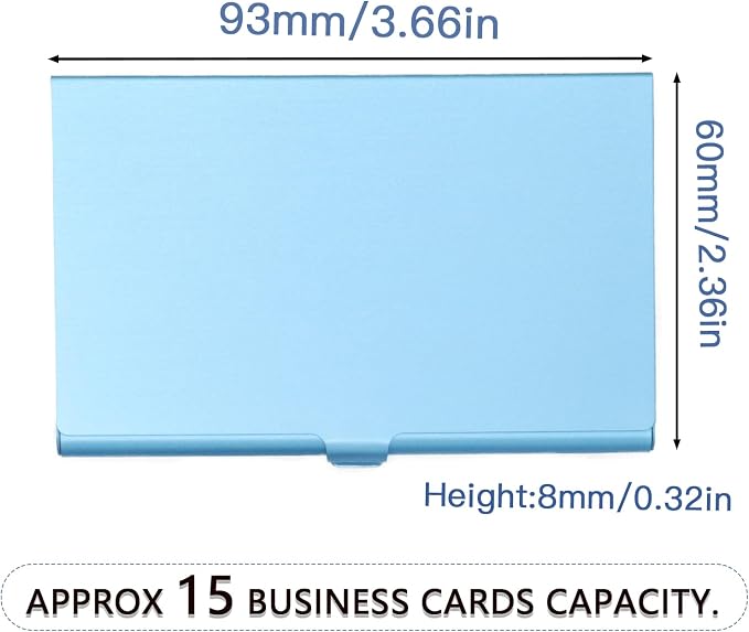 2-Pack Blue Aluminum Business Card Holder Slim Flip Pocket Case | aluminum - Image 8
