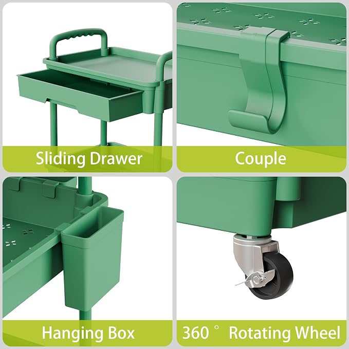 Sorgion 3 Tier Rolling Cart Organizer, Laundry Room Bathroom Organizers and - Image 4
