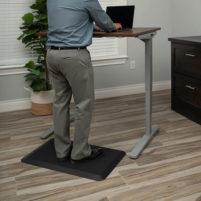 GelPro NewLife Designer Comfort Ergo-Foam Anti-Fatigue Kitchen Floor Mat, 20"x32", Leather Grain Jet-DeskLoop Office