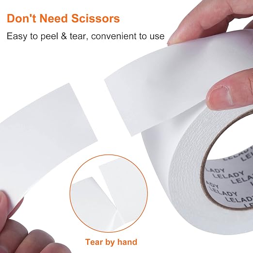 LELADY Double Sided Tape 2 Inch x 40 Yards- 1 Roll Double-Sided Adhesive Sticky - Image 4