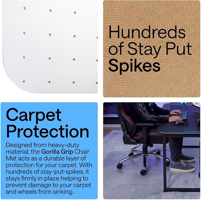 GORILLA GRIP Slip Resistant Clear Office Chair Mat - Image 3